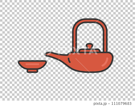 お屠蘇セットのアイコン（線画カラー）のイラスト 111079683