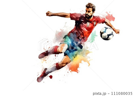 サッカー選手のイラスト11 AI生成画像 サッカー選手のイラスト11 AI生成画像 111080035