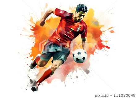 サッカー選手のイラスト10　AI生成画像 111080049