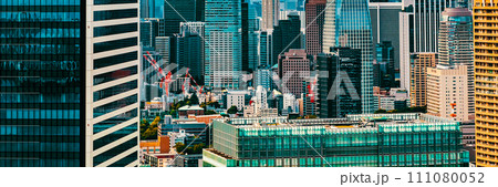 Aerial view of Minato, Tokyo, Japan 111080052