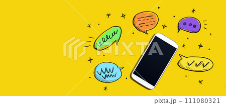 Speech bubbles and a smartphone 111080321