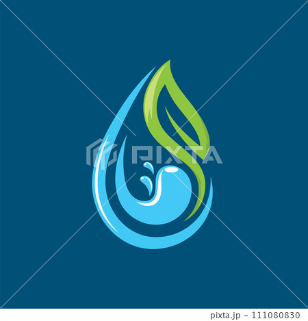 water and leaf icon vector illustration element for brand design 111080830