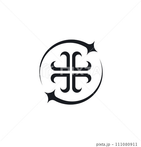 black medical cross heart icon vector concept design 111080911