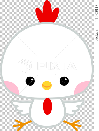 幼児向けのかわいいニワトリのキャラクターイラストのイラスト素材