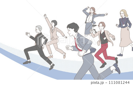 ジャンプするビジネスパーソン、アイキャッチ。 111081244