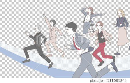 商務人士跳躍，引人注目。 111081244