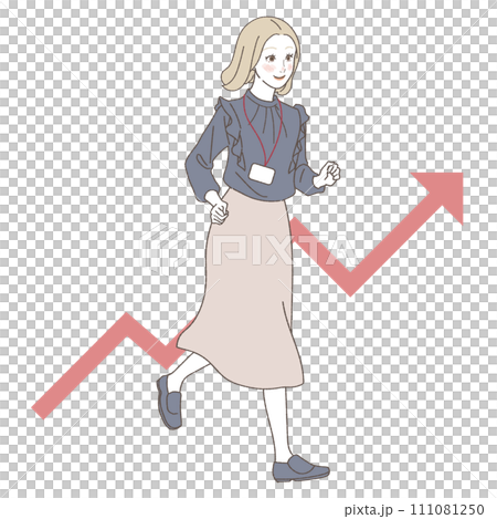 ステップアップするビジネスパーソンのイラスト。 111081250
