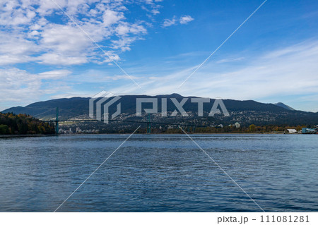 View of North Vancouver from Stanley Park, nature  111081281