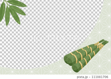 Chimaki、竹子和麻葉圖案框架 111081706