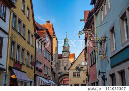 Rothenburg ob der Tauber Germany, city skyline at Roderbrunnen the Town on Romantic Road of Germany 111083307
