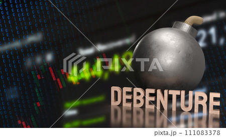 The Bomb and Debenture word on Business background  3d rendering 111083378