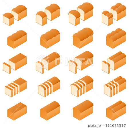 食パン、パンのベクターイラストセット 食パン、パンのベクターイラストセット 111083517