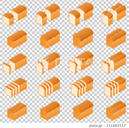 麵包和麵包的向量插圖集 111083517