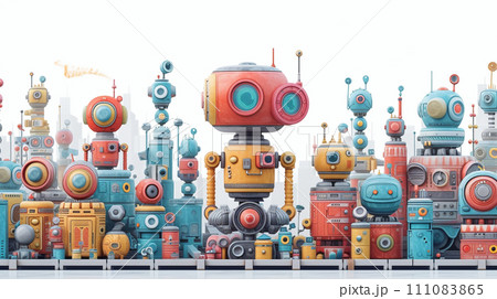 ロボティクスとAI：ロボット工場、人工知能の開発。