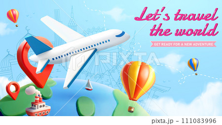 3D travel the world poster 3D travel the world poster 111083996