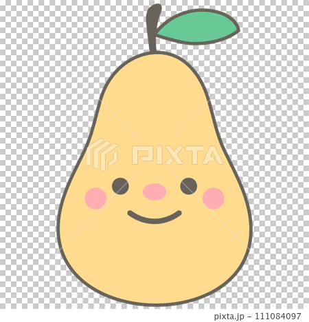 sweet autumn cute kawaii fruit golden pear 111084097