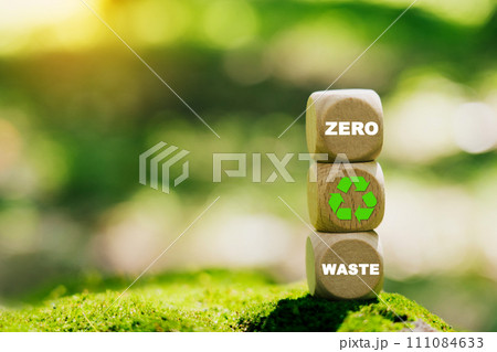 Waste recycling for a clean and healthy environment. Zero Waste concept. Waste recycling for a clean and healthy environment. Zero Waste concept. 111084633