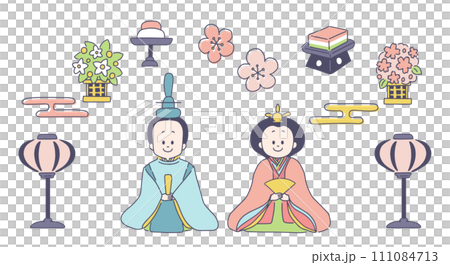 Simple Hinamatsuri illustration material 111084713