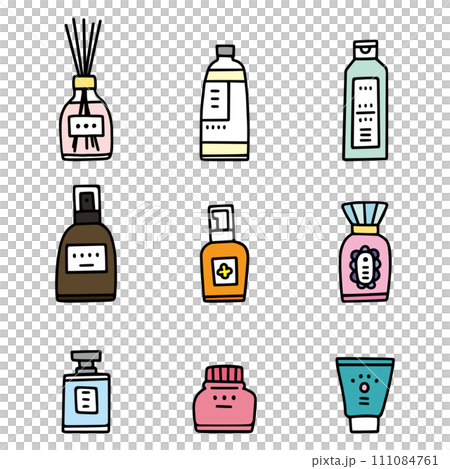 化妝品/室內風格容器各種插圖集 111084761