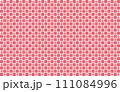 市松模様と梅の花な紅梅色の背景素材 111084996
