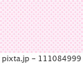 市松模様と桜の花な紅梅色の背景素材 111084999