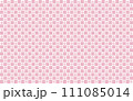 市松模様と撫子の花な紅梅色の背景素材 111085014