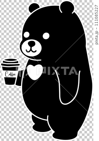 vector of cartoon bear holding coffee 111085227