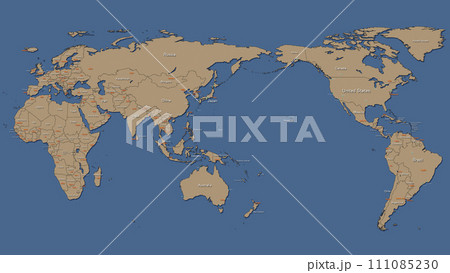 世界地図　地球 BG　背景　イメージ　都市名　国名　　 111085230