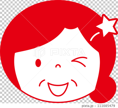 一位高級女性微笑和眨眼的圖標 111085479