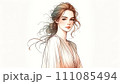 振り向くドレスの若い女性（AI画像） 111085494
