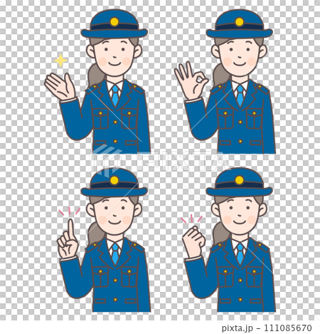 女警上半身姿勢套裝 01 女警上半身姿勢套裝 01 111085670
