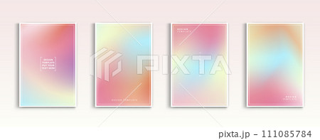 Pastel gradient backgrounds vector set. soft tender yellow, orange, pink, purple and blue colours abstract background for app, web design, webpages, banners, greeting cards. Vector design. Pastel gradient backgrounds vector set. soft tender yellow, orange, pink, purple and blue colours abstract background for app, web design, webpages, banners, greeting cards. Vector design. 111085784