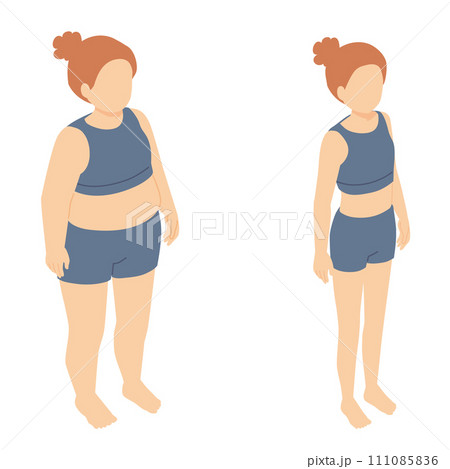 女性の体型アイソメトリックイラスト 女性の体型アイソメトリックイラスト 111085836