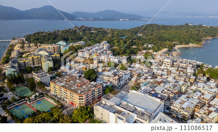 Residential Building at Peng Chau island in Hong Kong Jan 6 2024 111086517