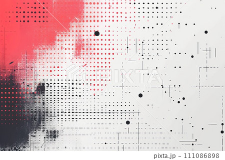 abstract red black dots painting, in the style of graphic design-inspired illustrations abstract red black dots painting, in the style of graphic design-inspired illustrations 111086898