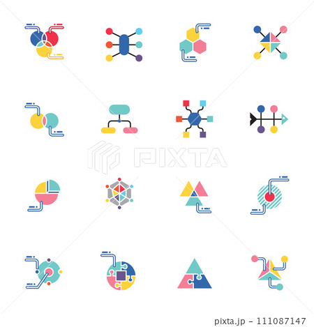 geometric infographic flat sign icons collection. simple design vector geometric infographic flat sign icons collection. simple design vector 111087147