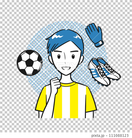サッカー部・少年サッカー・部活を頑張る男子学生(背景あり・シンプル) サッカー部・少年サッカー・部活を頑張る男子学生(背景あり・シンプル) 111088123