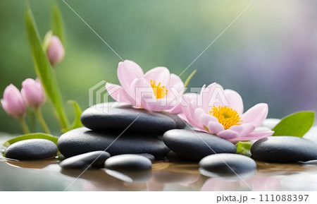 Tranquil spa ambiance 111088397