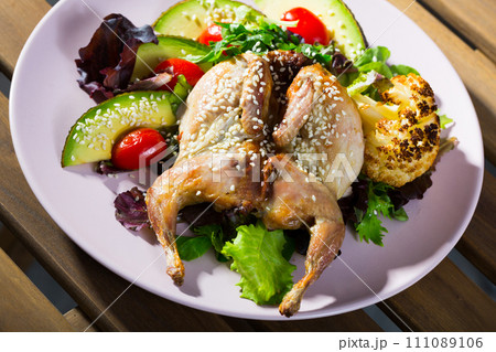 Quail Tabaka (grilled) with sesame 111089106