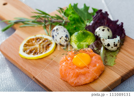 Fresh salmon tartare Fresh salmon tartare 111089131
