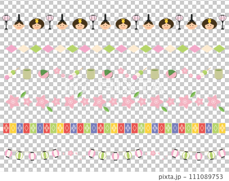 Hinamatsuri decorative border set 111089753