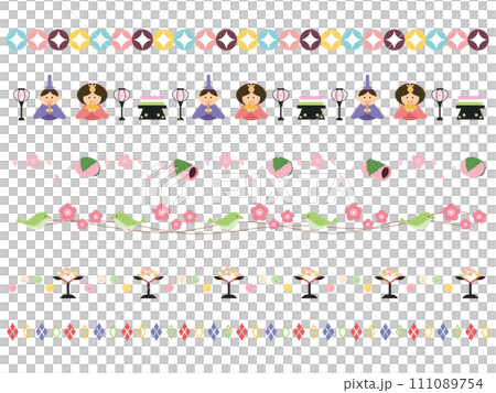 Hinamatsuri decorative border set 111089754