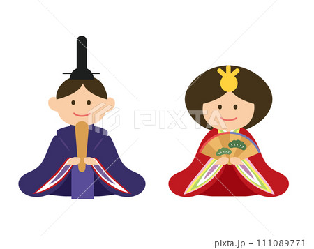 お内裏様とお雛様のイラストセット 111089771
