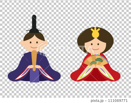 お内裏様とお雛様のイラストセット 111089771