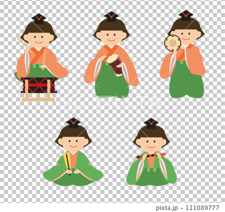 五人囃子のイラストセット 111089777