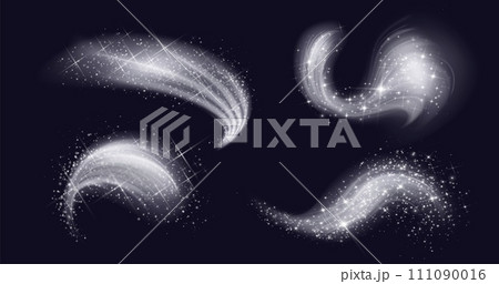 White swirl fragrance wind with snow particles. 111090016