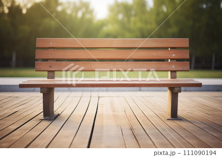 Wooden Bench on a Deck Wooden Bench on a Deck 111090194