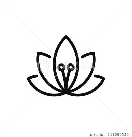 Lily Icon on White Background. Line Style Vector 111090580