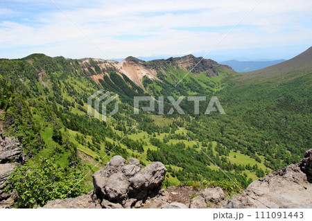 黒斑山山道 トーミの頭から前掛山・浅間山の吐息を望む 黒斑山山道 トーミの頭から前掛山・浅間山の吐息を望む 111091443