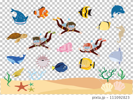 Sea creatures set 111092823